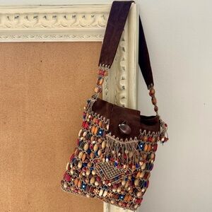 Vintage Boho Beaded Shoulder Bag